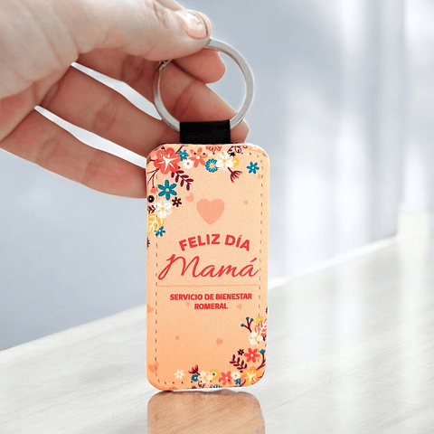 Llavero de cuero ecológico personalizado para el día de la madre