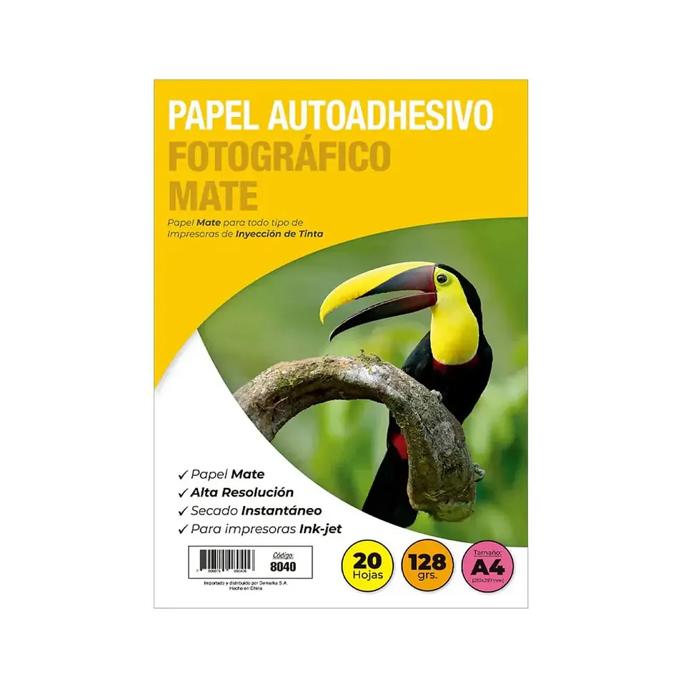 Papel autoadhesivo fotográfico mate A4 128gr 20 hojas 1
