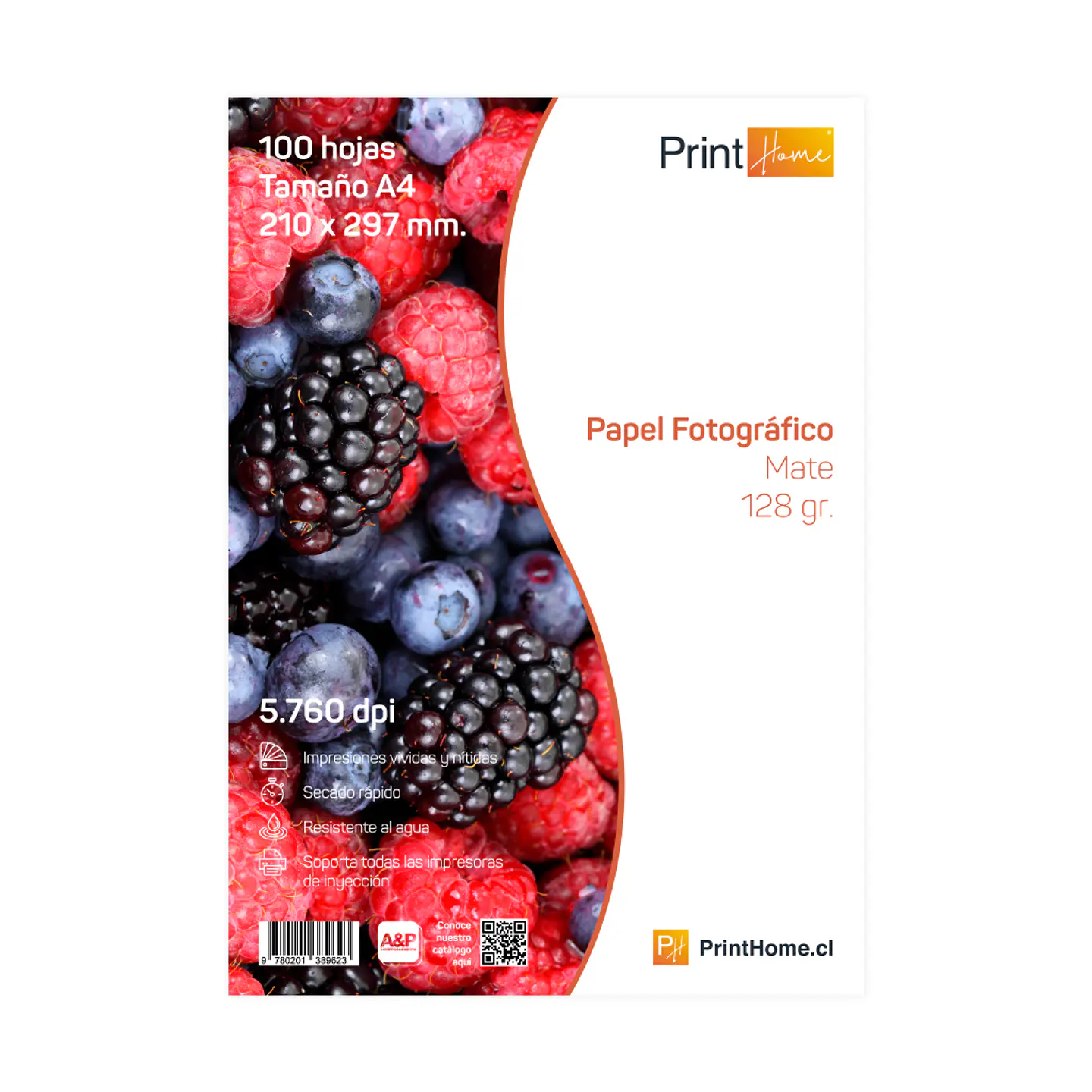 Papel fotográfico mate 128grs A4 100hjs printhome 1