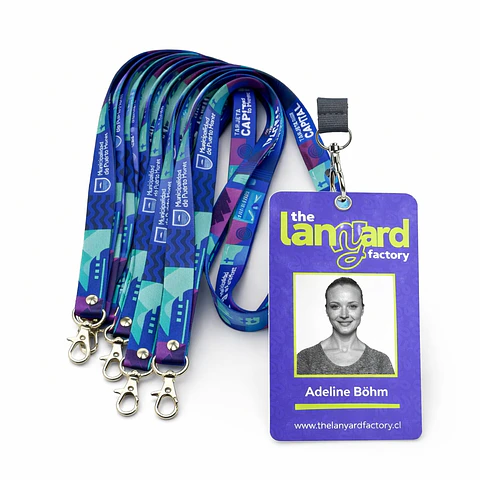 Pack 10 Lanyard porta credencial colgante identificación personalizado con credencial personalizada 9x14cm