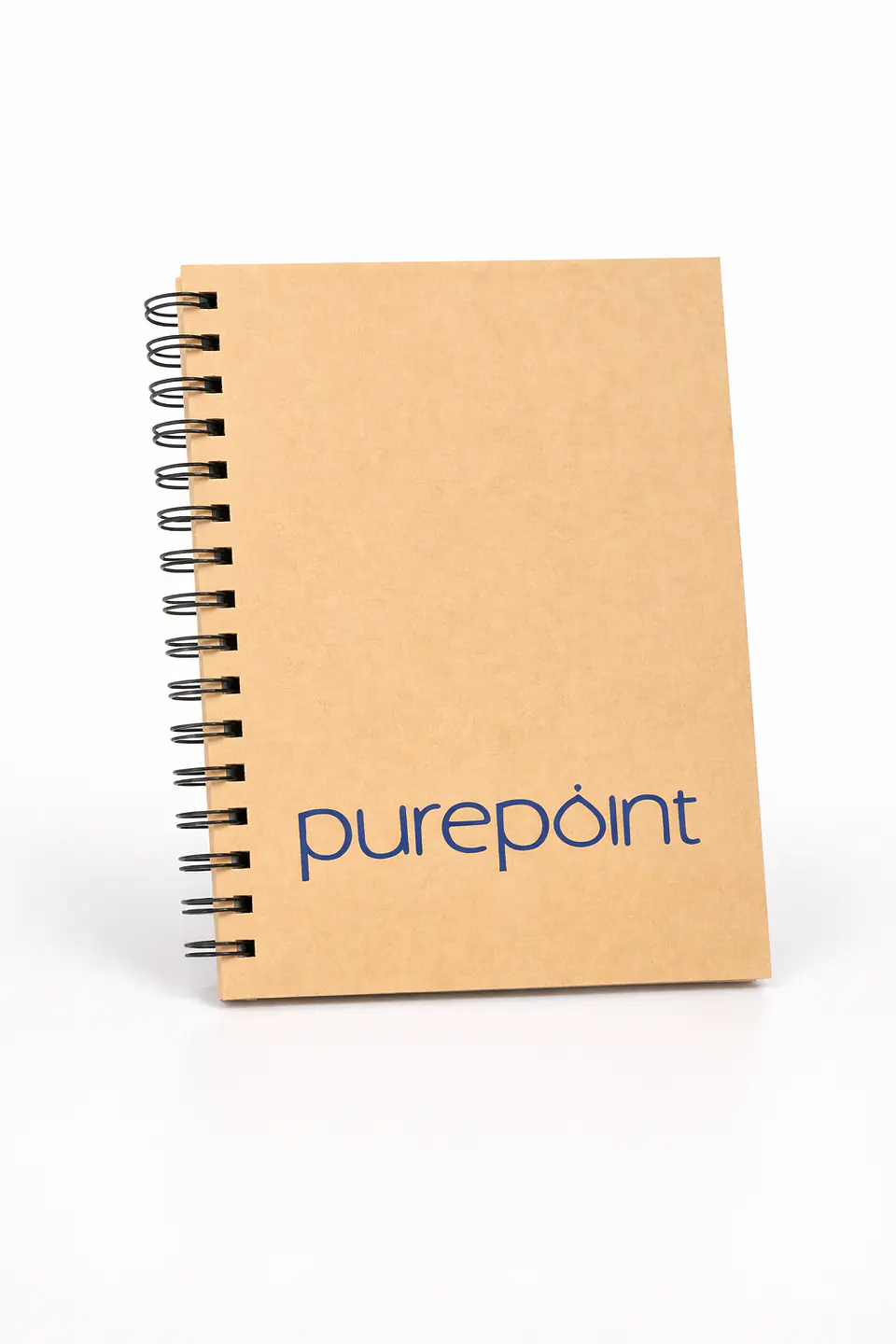 Libreta espiralada kraft personalizada con logo — cuaderno corporativo tapa dura rayado A5 1