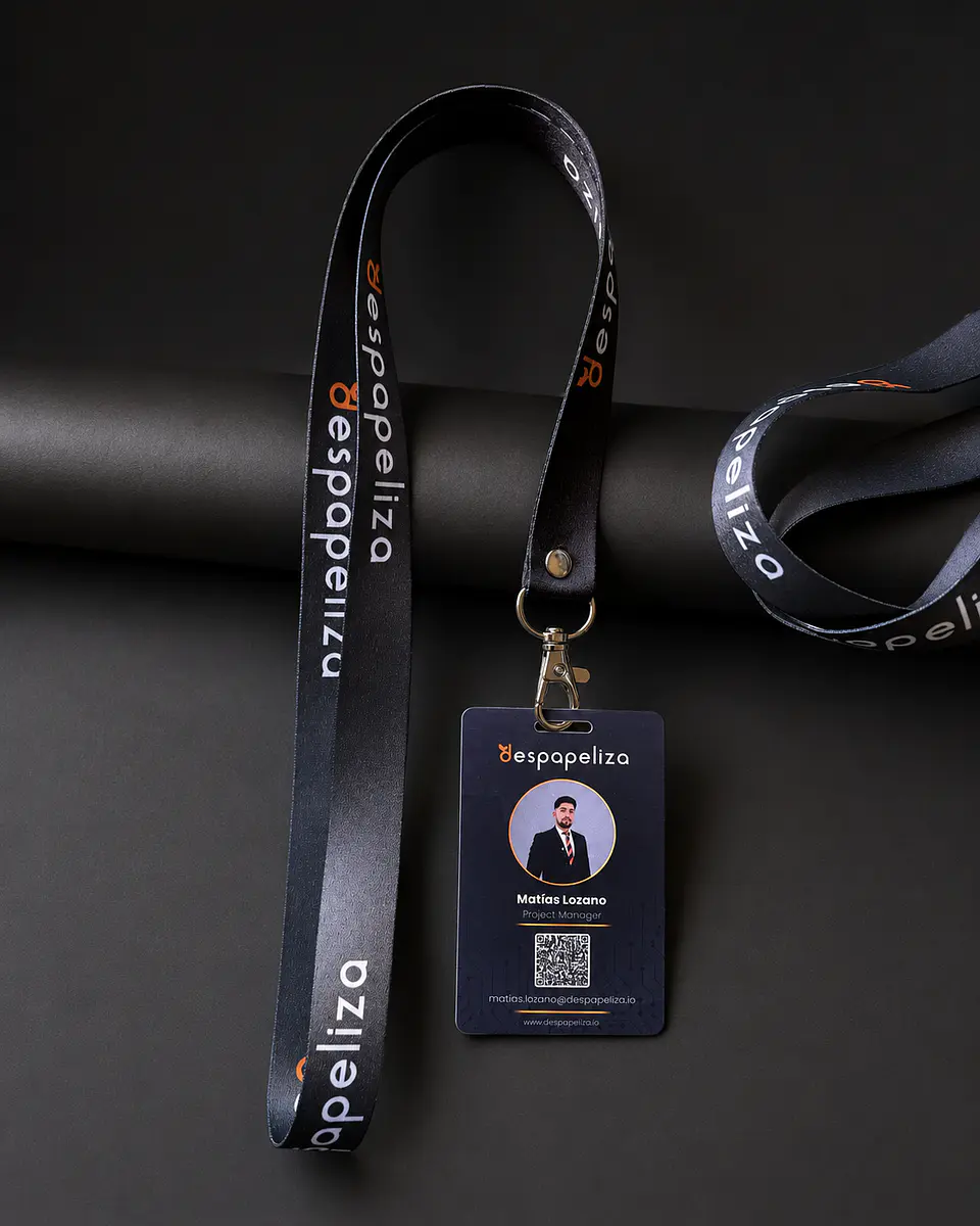 Pack 10 Lanyard porta credencial colgante identificación personalizado con credencial personalizada 8,5x5x4cm 3