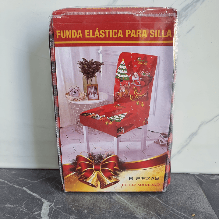 FUNDA SILLA NAVIDAD 6PCS 2