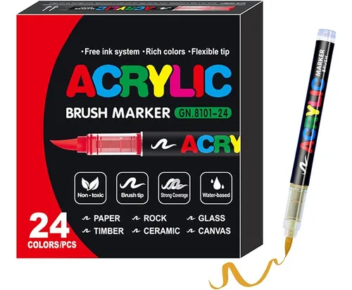 ACRYLIC BRUSH MARKER 24PCS