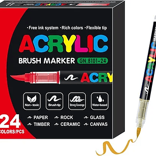 ACRYLIC BRUSH MARKER 24PCS