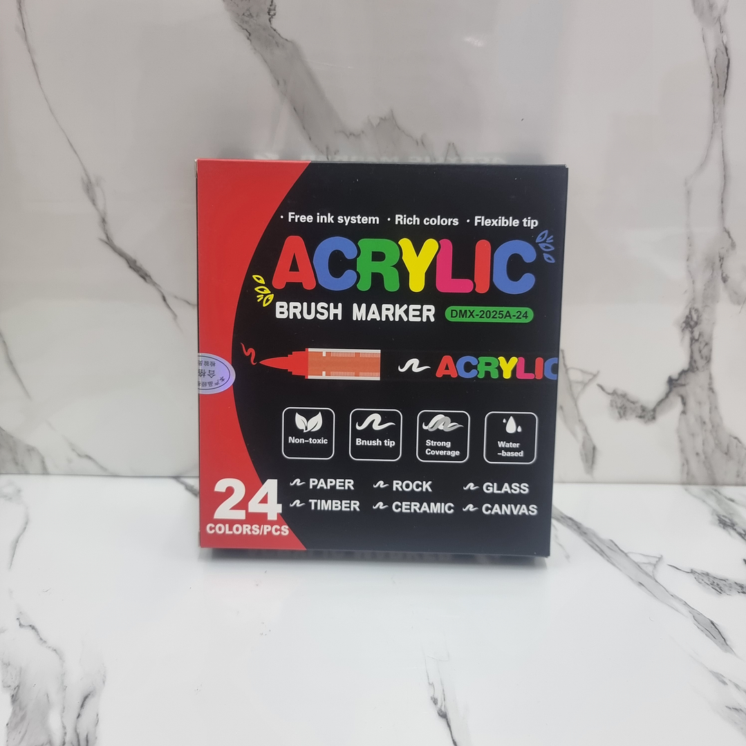 ACRYLIC BRUSH MARKER 24PCS 2