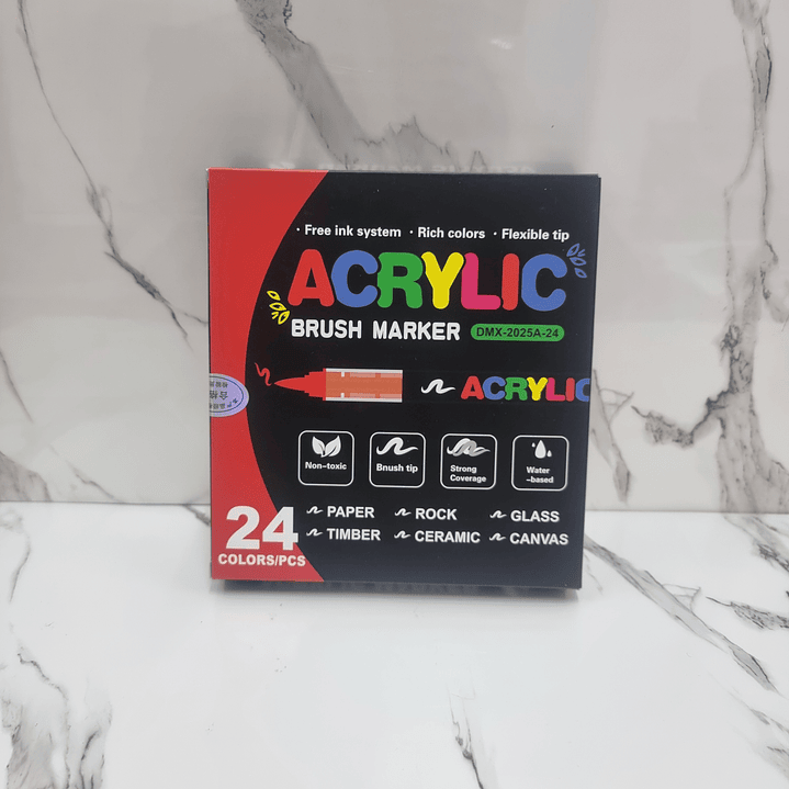 ACRYLIC BRUSH MARKER 24PCS 2