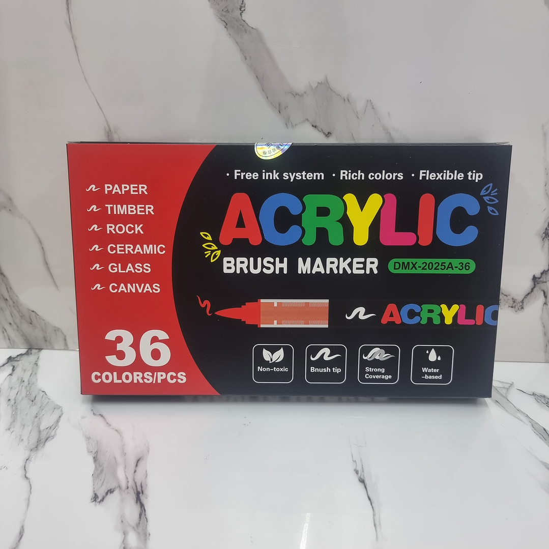 ACRYLIC BRUSH MARKER 36PCS 2