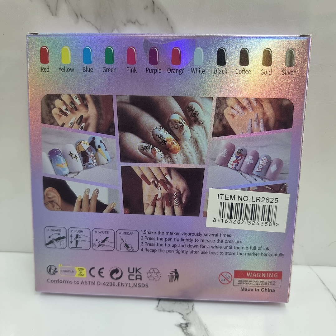 LAPIZ PARA UÑAS 12PCS 0.5MM 3
