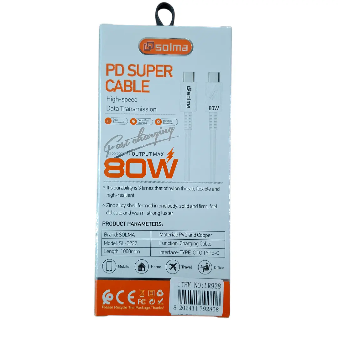 CABLE TIPO C NARANJA  2