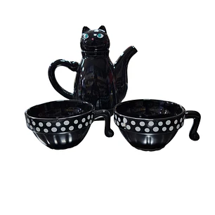 TETERA GATO + 2 TAZAS