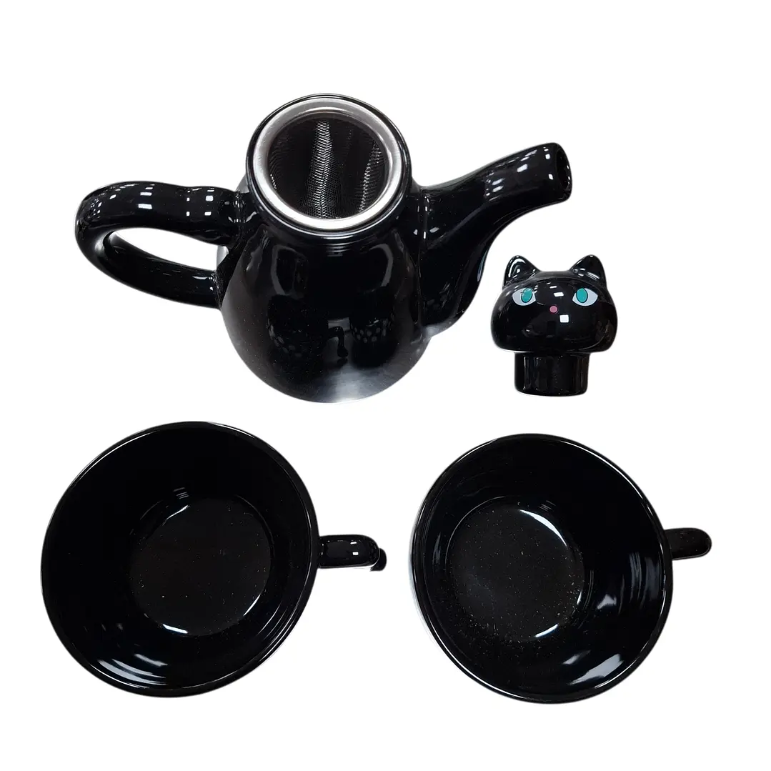 TETERA GATO + 2 TAZAS 2