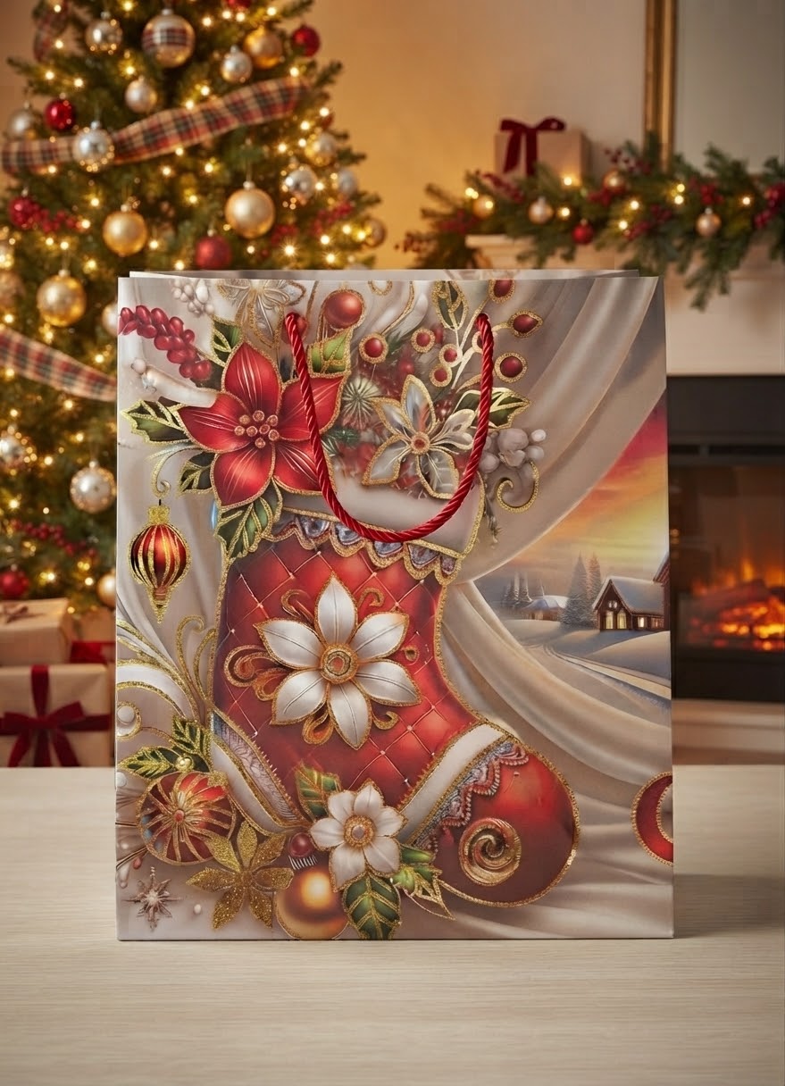 BOLSA NAVIDAD DORADA 40CM