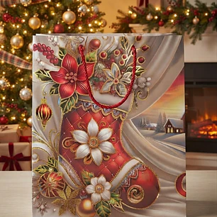 BOLSA NAVIDAD DORADA 40CM