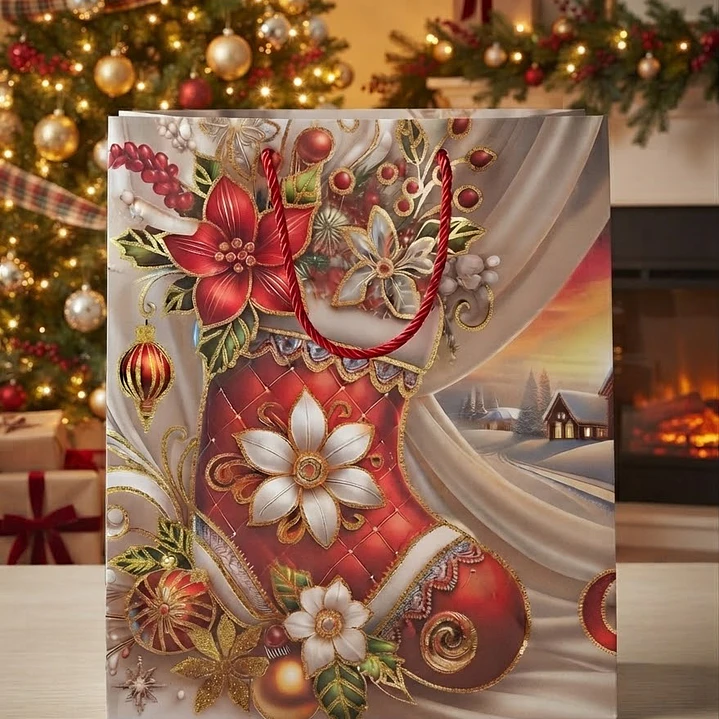 BOLSA NAVIDAD DORADA 40CM 1