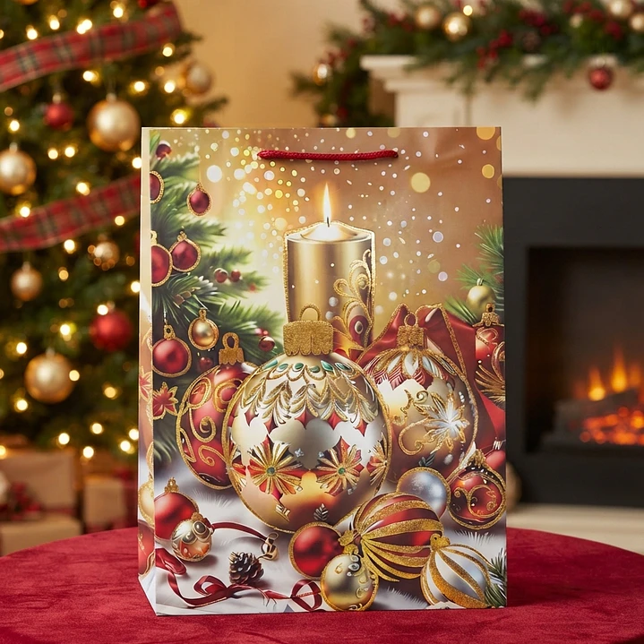 BOLSA NAVIDAD DORADA 40CM 3