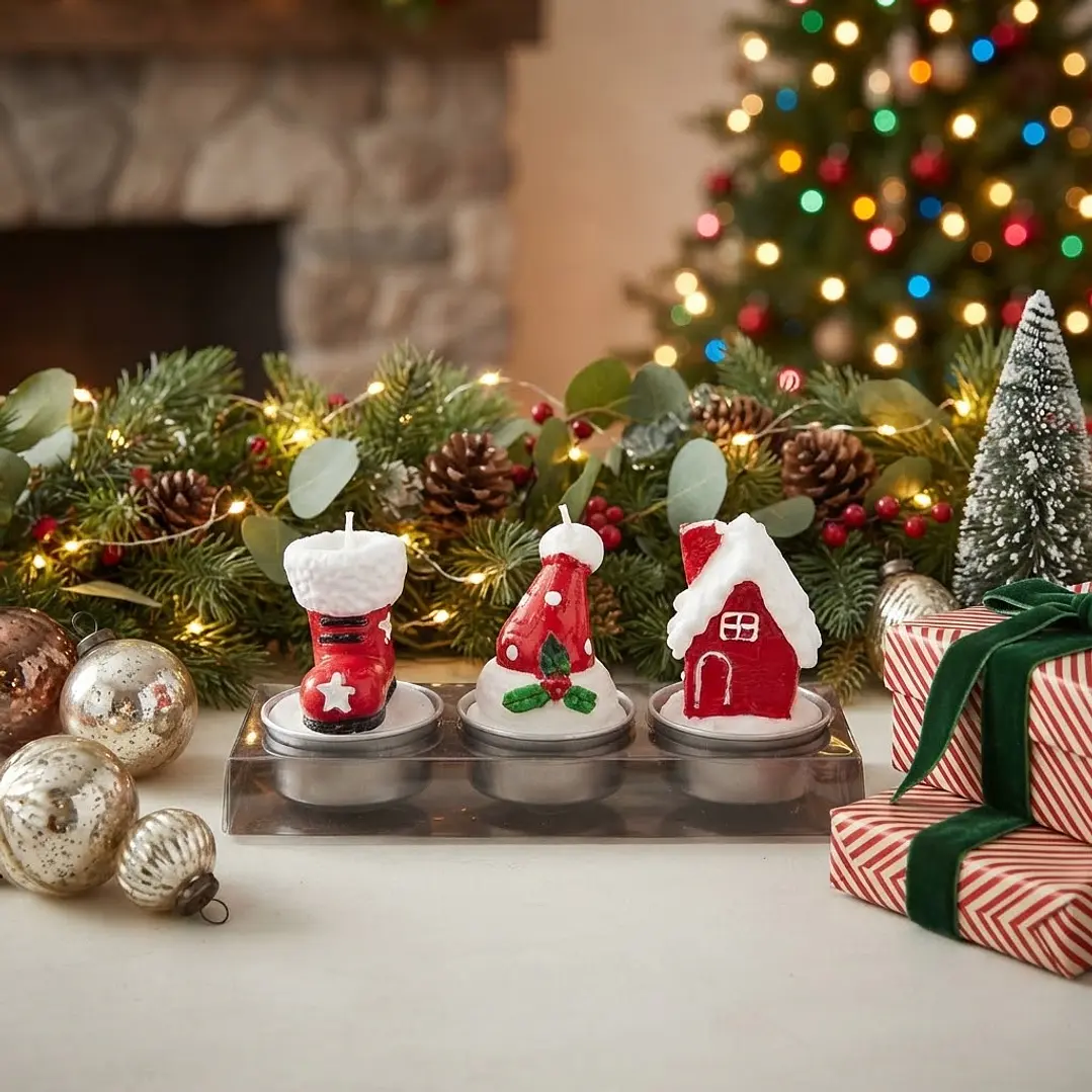 VELA NAVIDAD 3PCS 2