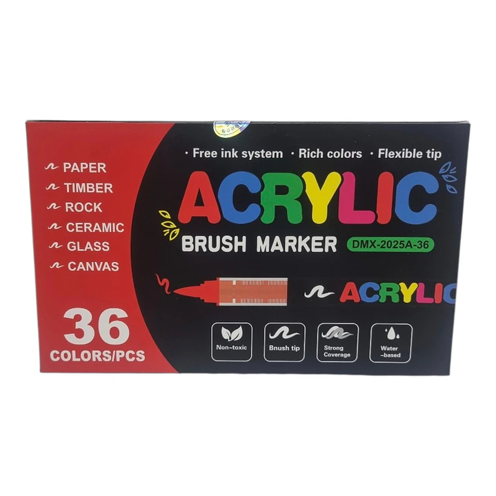 ACRYLIC BRUSH MARKER 36PCS 2