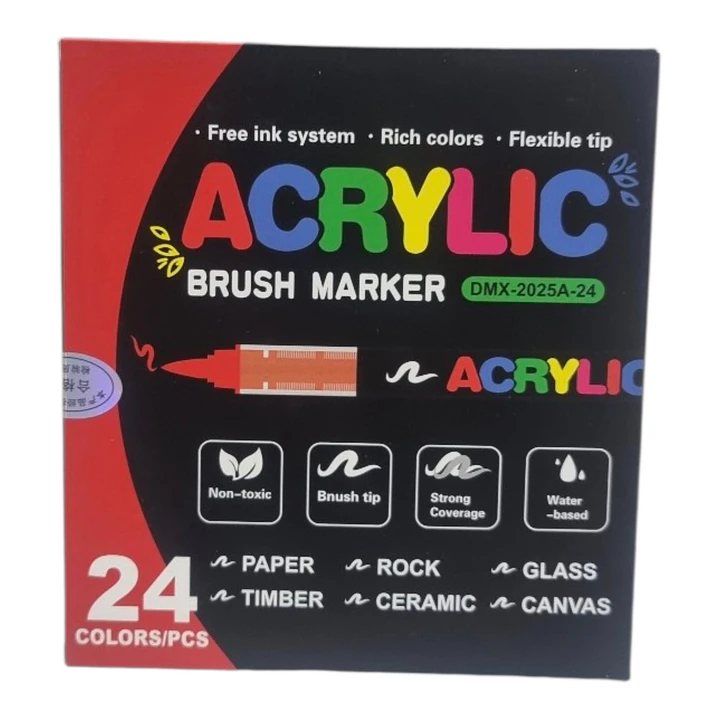 ACRYLIC BRUSH MARKER 24PCS 2