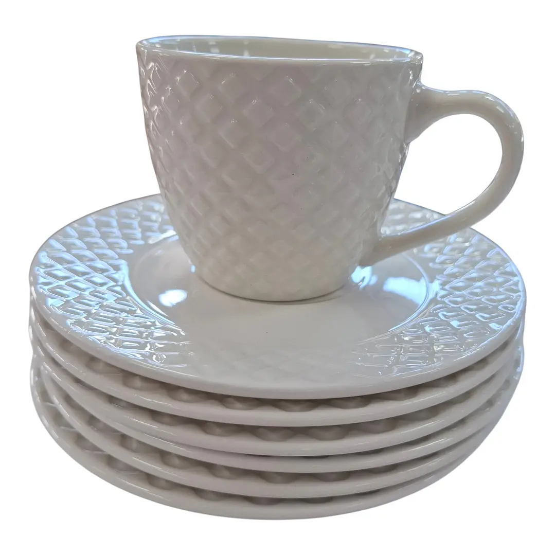 JUEGO DE TAZAS BLANCA 6PCS 2