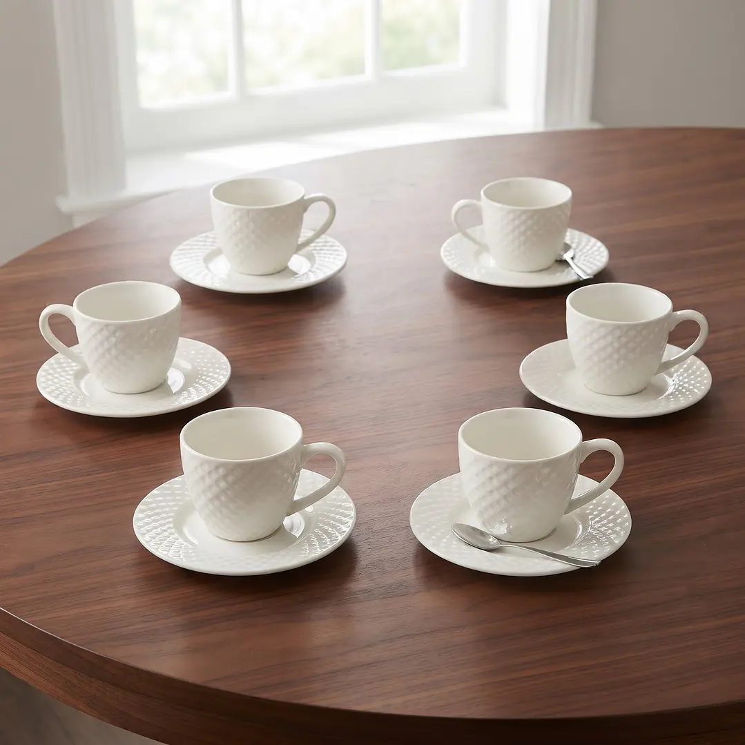 JUEGO DE TAZAS BLANCA 6PCS 1