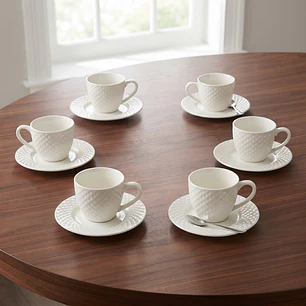 JUEGO DE TAZAS BLANCA 6PCS