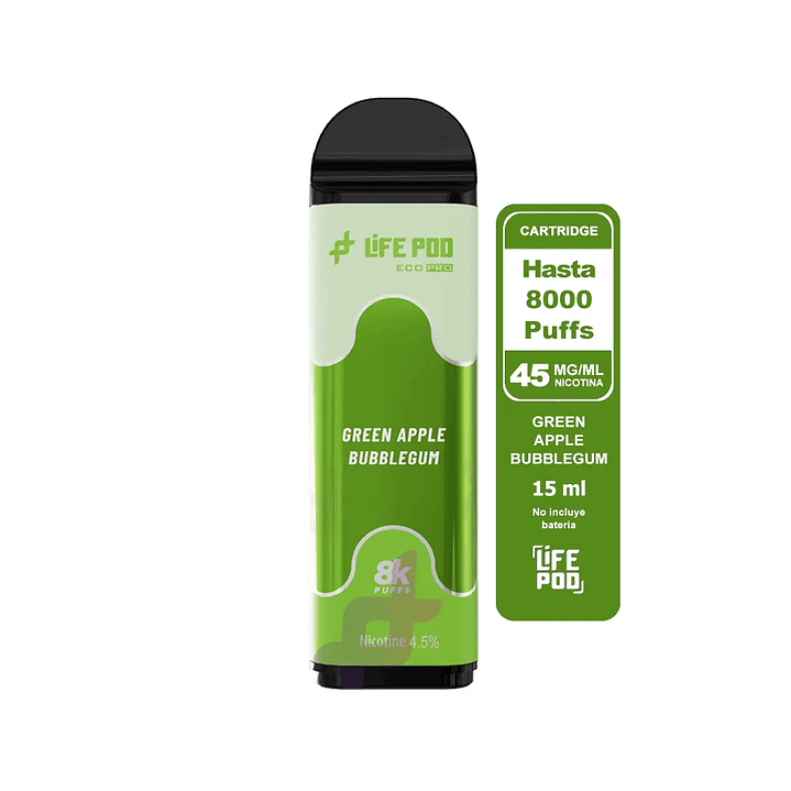 Life Pod Cartridge Green Apple Bubblegum 8000 Puff 1