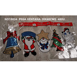 Stiker Para Ventana Vidrio Navidena 40x20cms