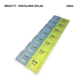 BM22177 PACK X12U . PASTILLERO 2 FILAS DE 7U ,SURTIDOS COLORES 