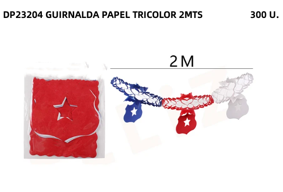 DP23204 SET X12U GUIRNALDA PAPEL TRICOLOR 2MTS