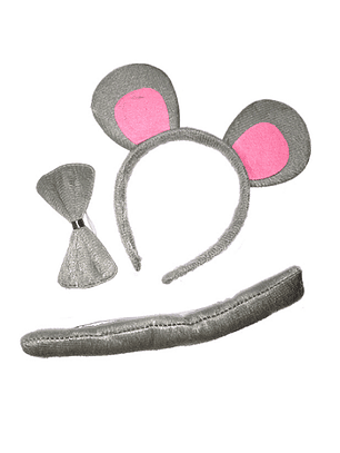 Set 3 pìezas animalito cintillo raton feco