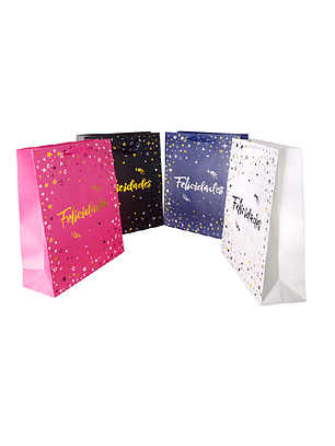 Bolsa regalo grande 26x32 felicidades bling feco