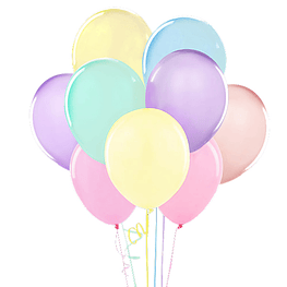 Set 12 globos nº12 color pastel feco*m3-m10(10)
