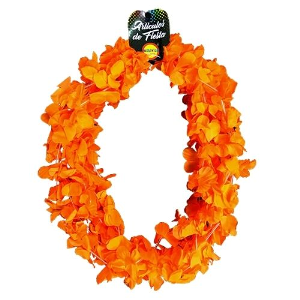 Set 6un collar flor fluor naranjo -m3-m10