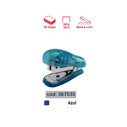 Corchetera mini plast azul p/10hj 26/6 fultons-m3-m10