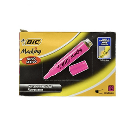 Pack 12 destacador marking rosado bic*m1
