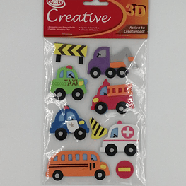 Sticker goma eva medio de transporte (0549 creative*3*12