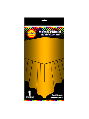 Mantel reutilizable 137x274 dorado feco