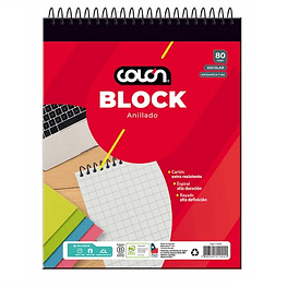 Block anillado escolar 19.7x15.6cm colon -m3-10-40