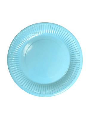 Set 10 platos carton celeste claro feco