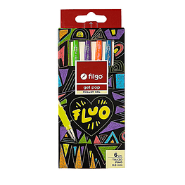 Set 06 lapiz gel pop fluor filgo-m3-m10