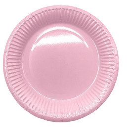 Set 10 platos carton rosado -m3-10
