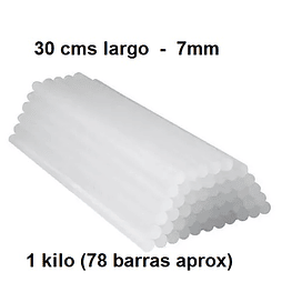 Pack silicona barra 7mm 30cm 1 kilo (78un aprox) jm-m1