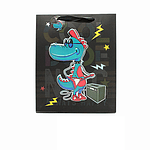 Bolsa regalo mediana 19,5x23.5  dinosaurio glitter 3d-m12