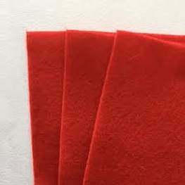 Paño lenci lamina 20x30 rojo 0.18cms hand-m10