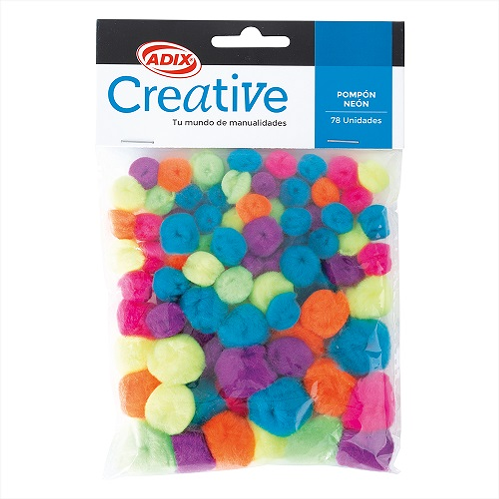 Pompon surtido neon 78un creative -m3-10-12