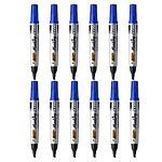 Pack 12 marcador permanente azul pta biselada ecol bic -m1