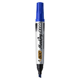 Pack 12 marcador permanente azul pta biselada ecol bic -m1