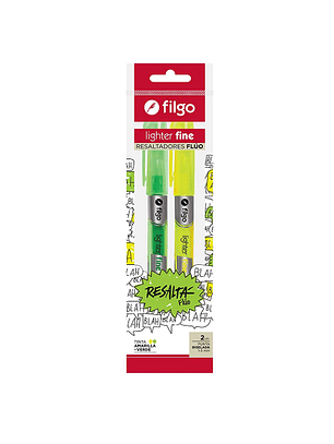 Pack 02 destacador verde / amarillo filgo
