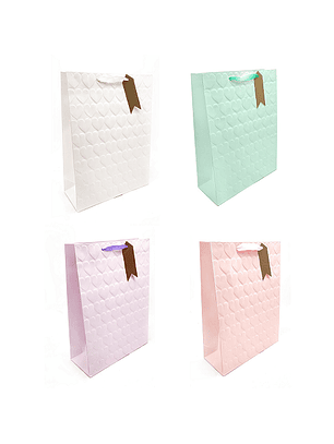 Bolsa regalo mediana 18x23 corazon 3d pastel -m12
